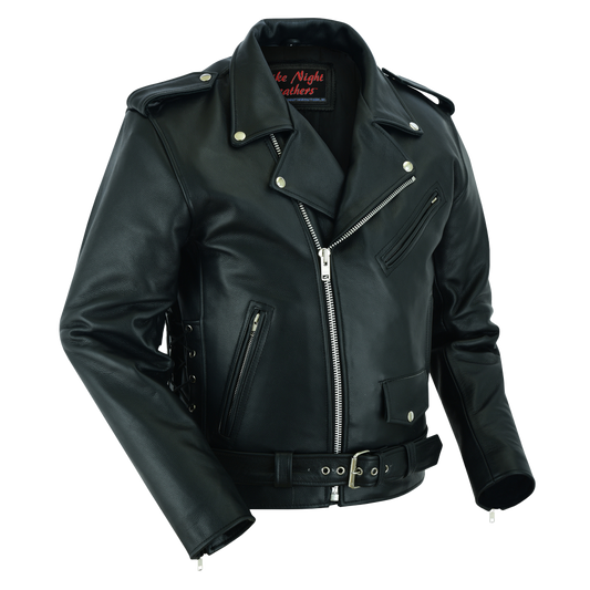 Lightweight Classic Leather Biker Jacket
