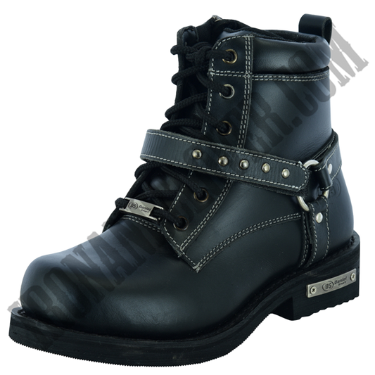 Boots with Side Zipper and Single Strap