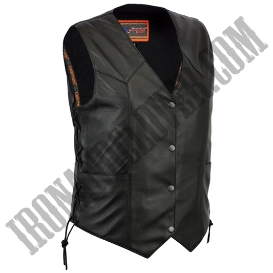 Classic Motorcycle Vest with Side Laces