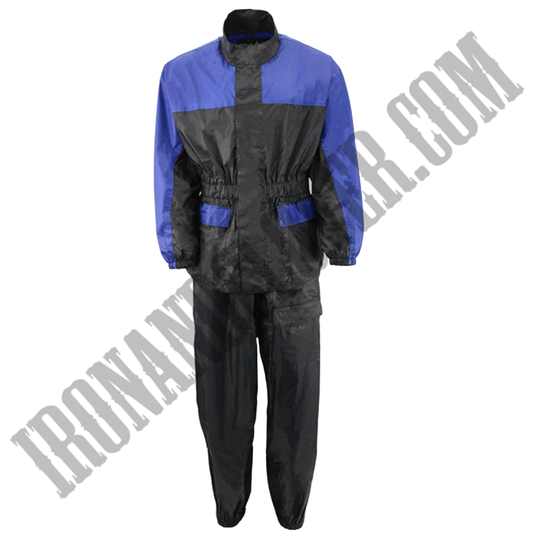 Women's Lightweight Oxford Rain Suit in Blue & Black