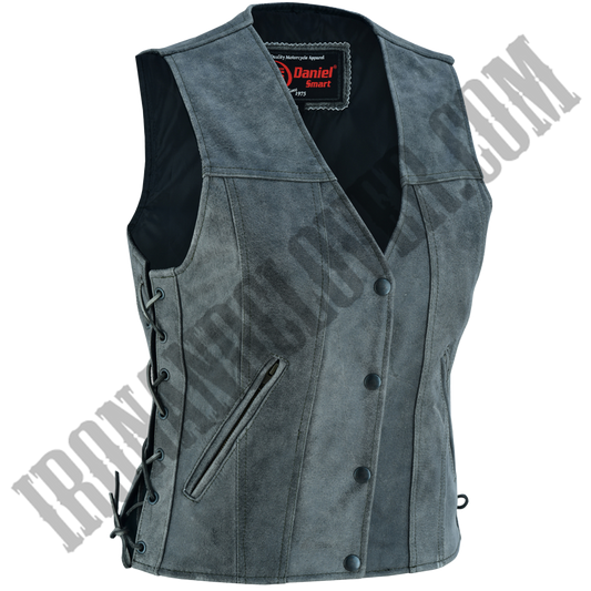 Full Cut Vest with Side Laces in Gray