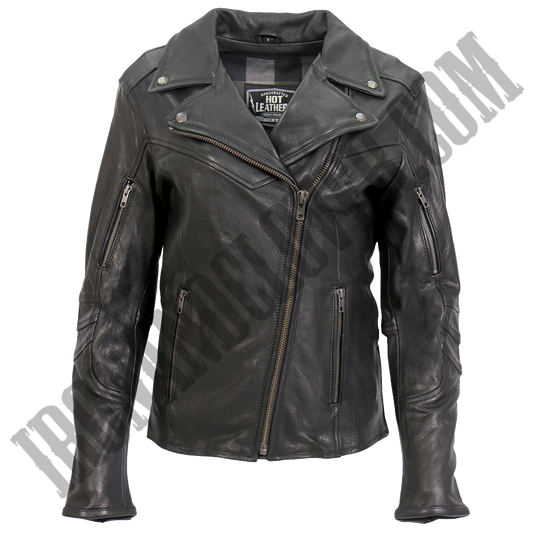 Lightweight Leather Jacket with Side Zippers