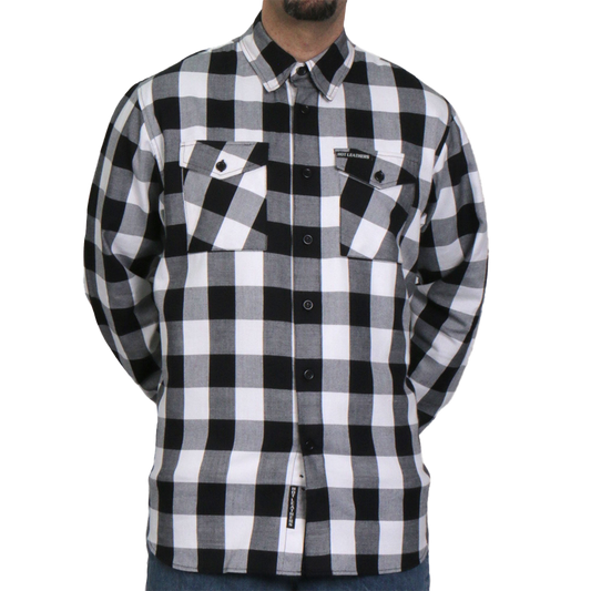 Men's Flannel Shirt in Black & White