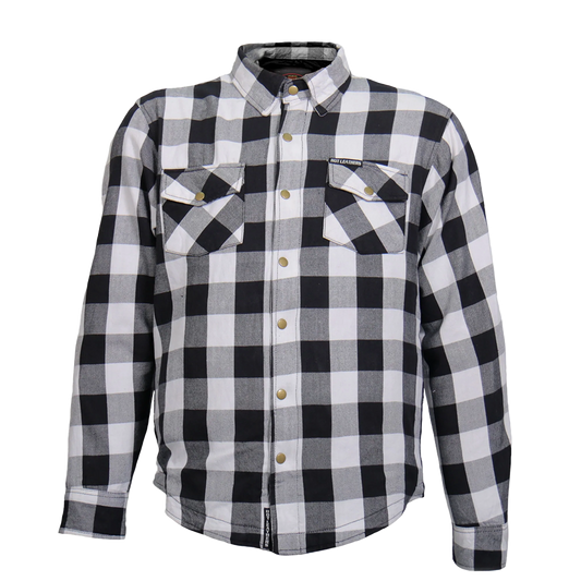 Armored Flannel Jacket in White & Black