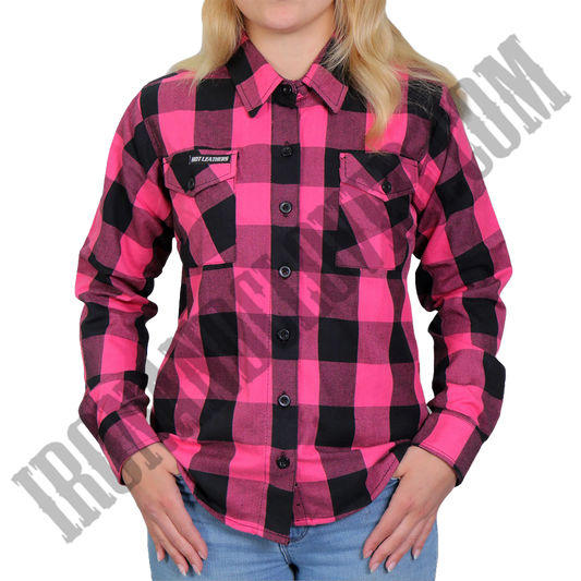 Flannel Shirt in Black & Pink