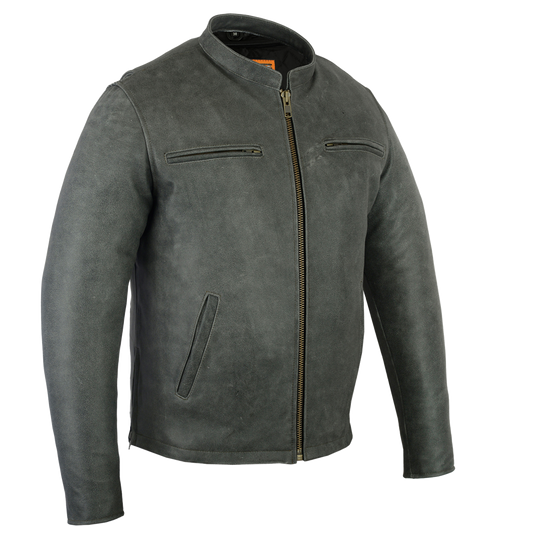 Sporty Cruiser Motorcycle Jacket in Gray