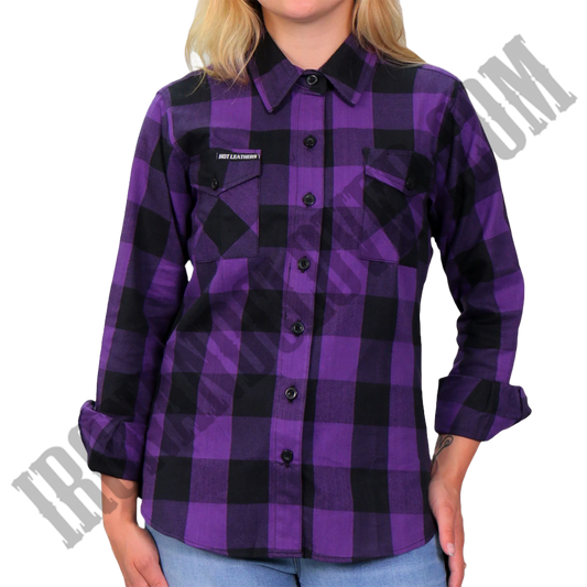 Flannel Shirt in Black & Purple