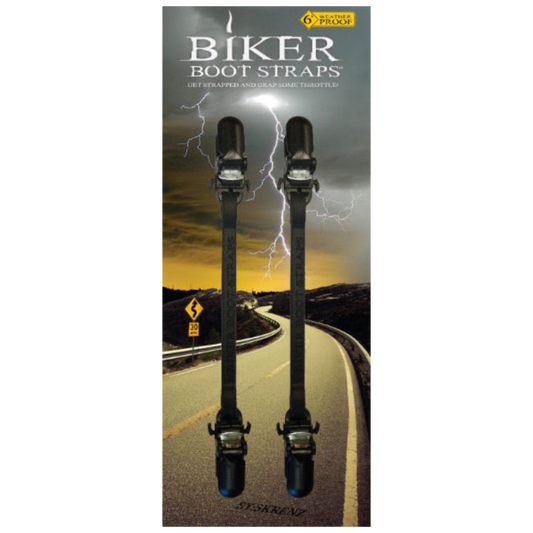 Biker Boot Straps in Basic Black Clasp 4"
