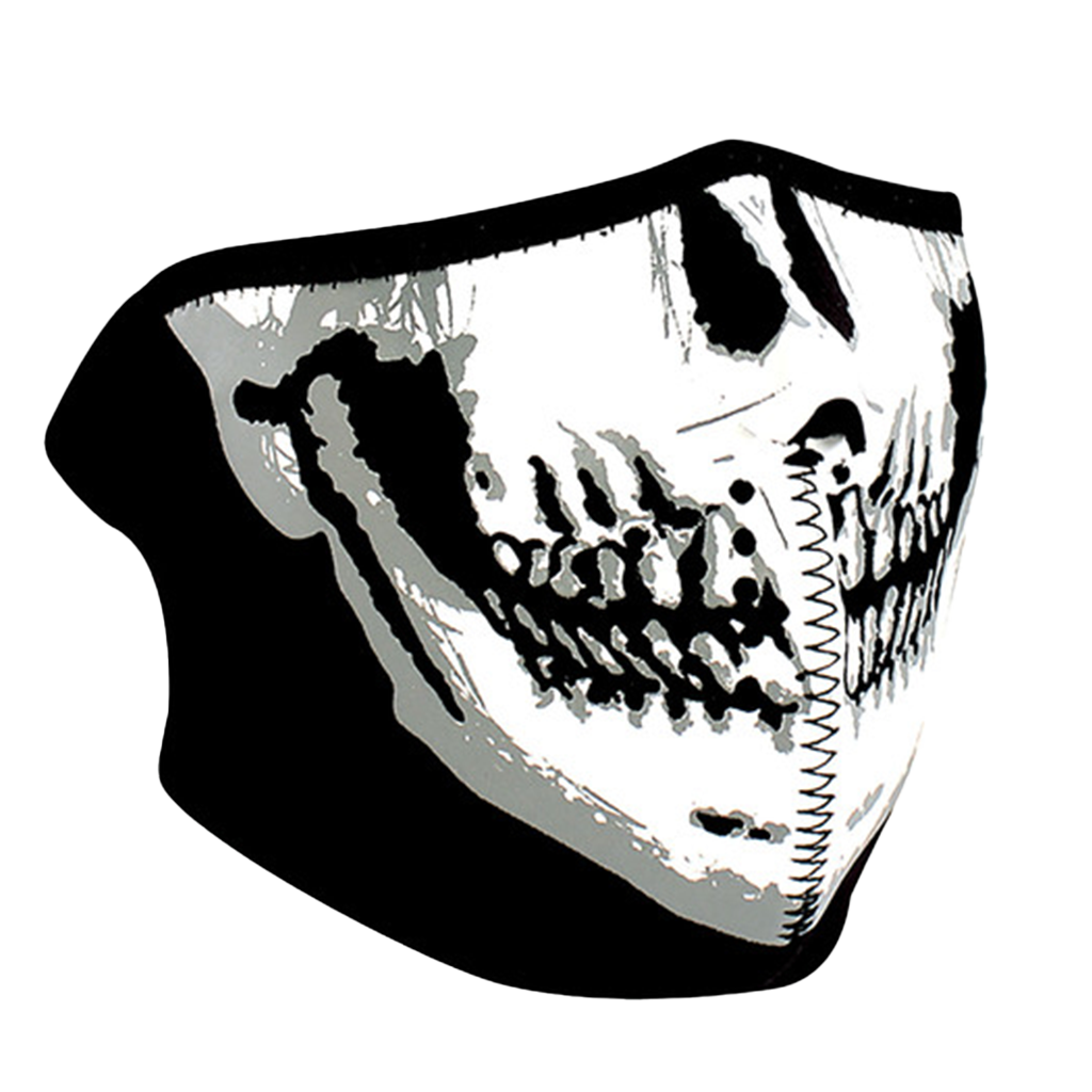 Masque de moto à col Zanheadgear Half Face Mask Skull Face Vente