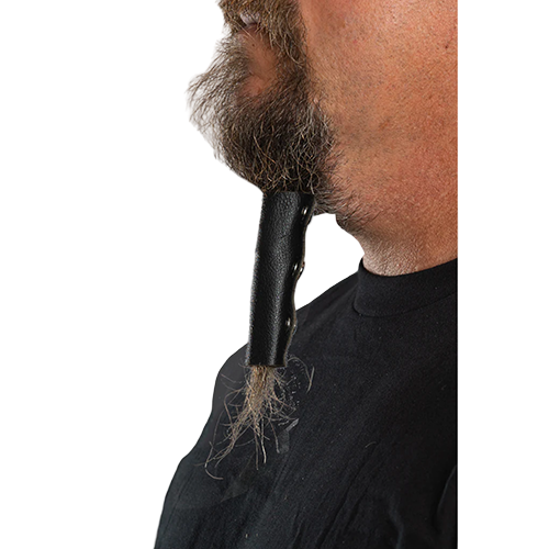 Leather Biker Beard Protector Black