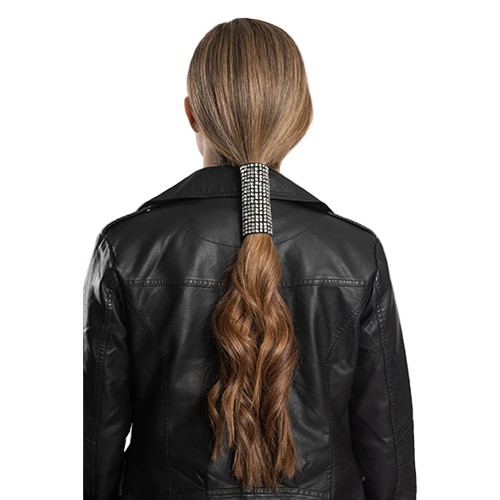 Black Suede Biker Hair Wrap With Rhinestones