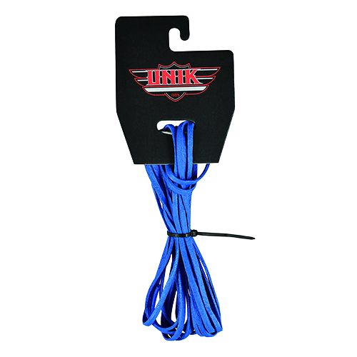 Durable cowhide blue lace with smooth, rugged finish