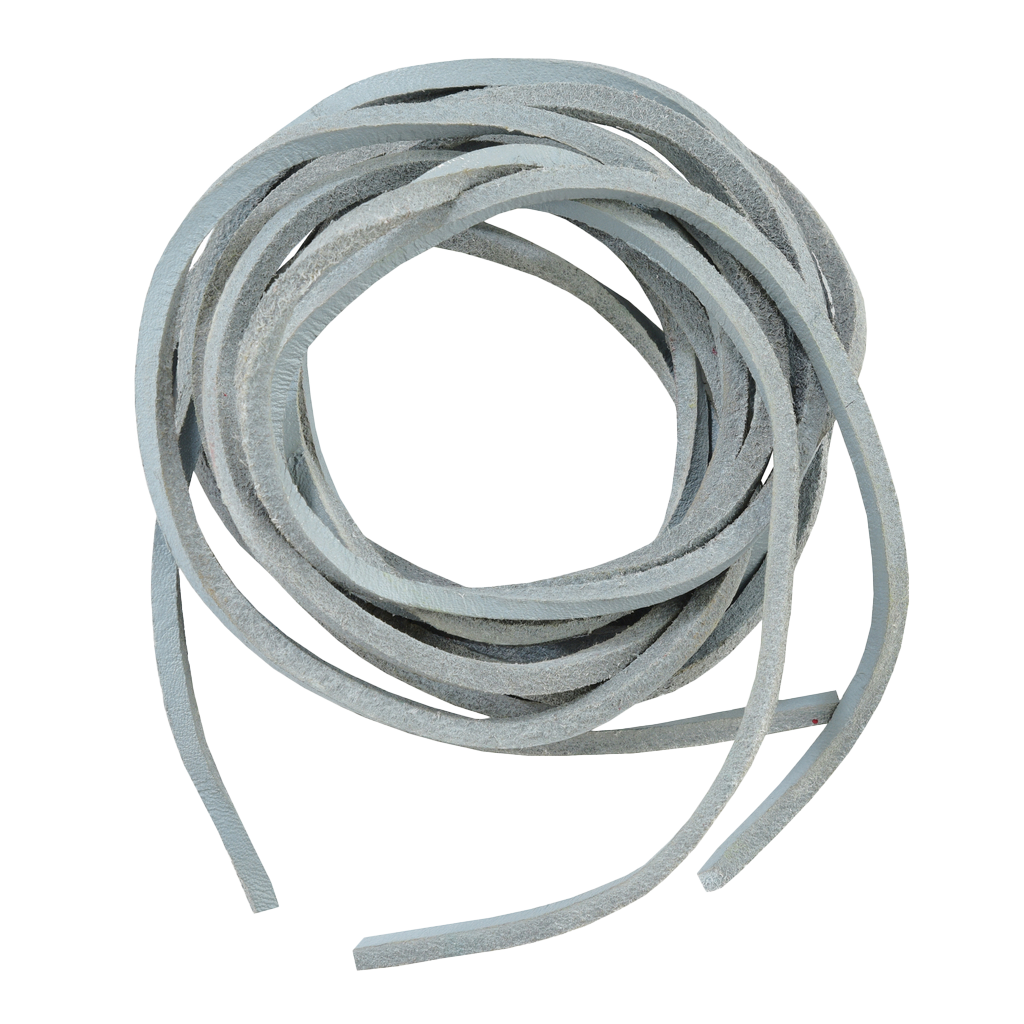 Six feet of white leather laces coiled together