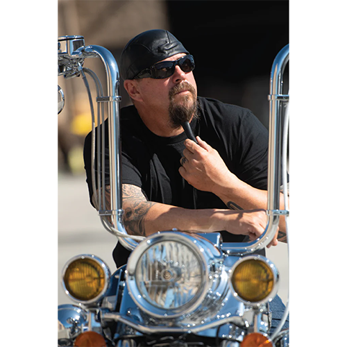 Black Leather Biker Beard Wrap