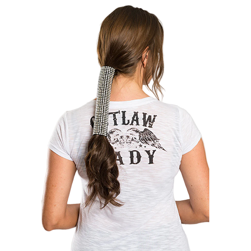 Bling Black Suede Long Hair Accessory