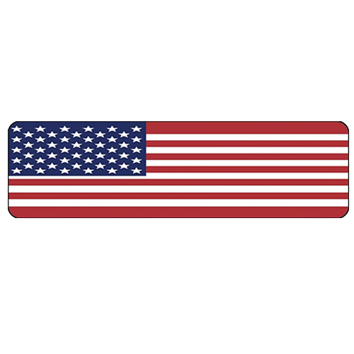 American flag helmet sticker featuring red and white stripes with blue field and white stars.