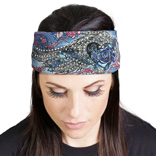 Angel Roses Rhinestone Crystal Headband Wrap πΉβ¨