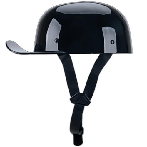 Baseball Pro Mini Gloss Black Low Profile DOT Helmet