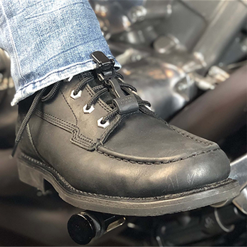 Weatherproof motorcycle boot loops with Sure-Lock technology