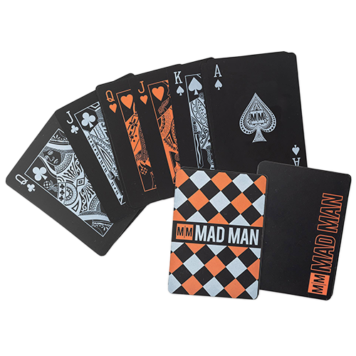 Waterproof Black And Orange Card Deck Pack Of 2