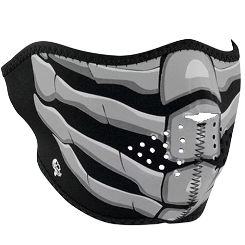 Neoprene glow skull motorcycle half face mask
