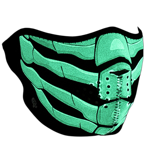 Bone Breath Glow in the Dark Half Face Mask with skull design