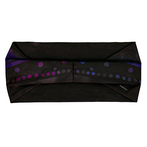 Womens Biker Headband With Rhinestone Butterfly Design Back View