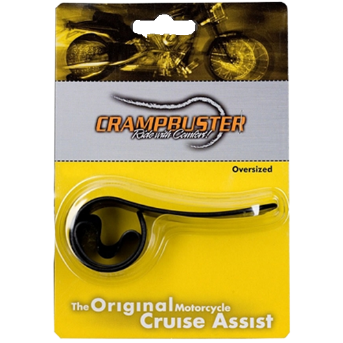 Crampruster motorcycle cruise assist on yellow packaging with brand logo