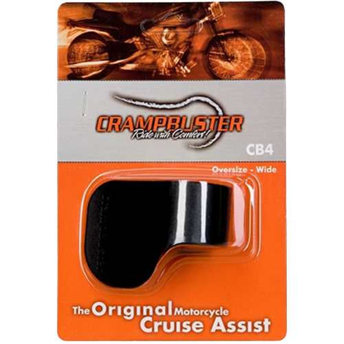 Crambuster motorcycle cruise assist product packaging with motorcycle image on top