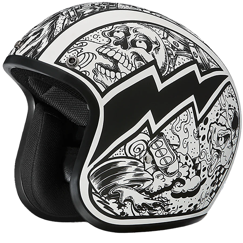 Daytona Cruiser Graffiti Edition helmet featuring matte finish and low-profile shell.