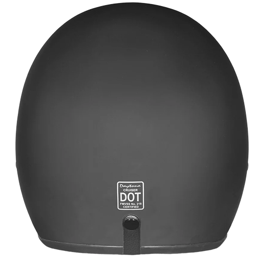 Daytona 3/4 helmet in dull black with removable visor and reinforced strap system.