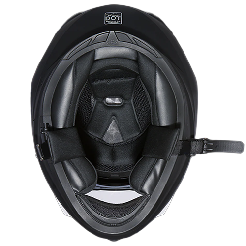 Gloss black Daytona Detour helmet with quick-release strap and adjustable vents.
