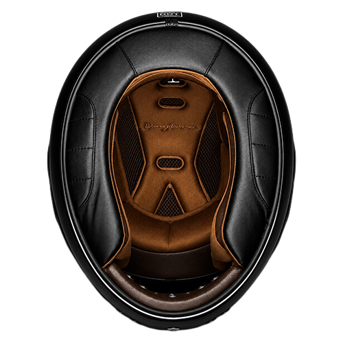 Interior of Daytona Retro Full Face Helmet showing premium comfort liner.
