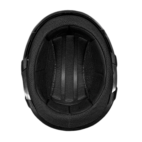 Black motorcycle helmet interior