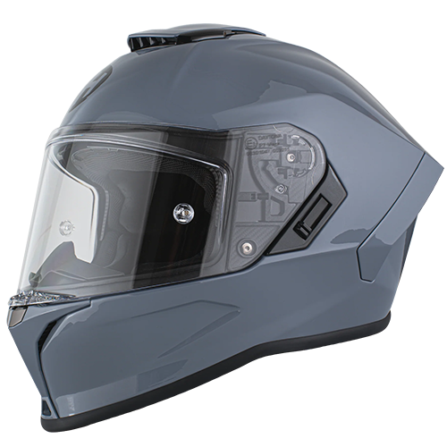 A Daytona Viper motorcycle helmet in Arctic Grey color with a clear shield and Pinlock 120 lens attached.