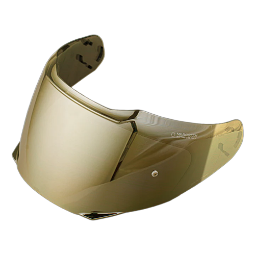 Gold mirror replacement shield for Daytona Detour and Glide motorcycle helmets.