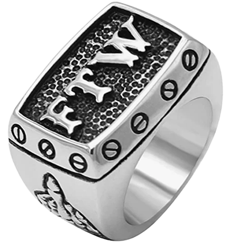 TW Biker Ring β Stainless Steel With Middle Finger Sides