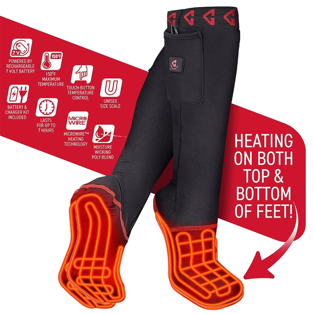Gerbing Heated Sock Liners – Long-Cut Fit & Moisture-Wicking Fabric