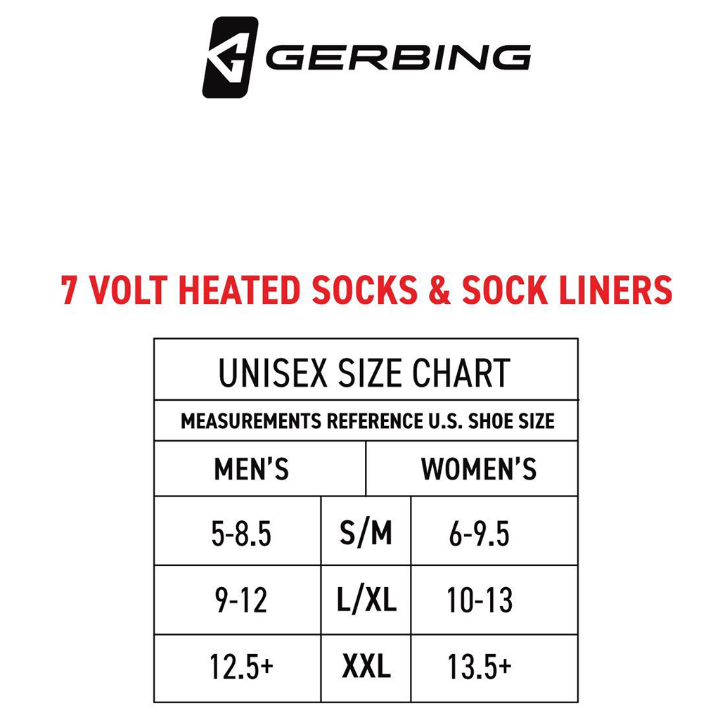 V7 Sock Liner Size Chart