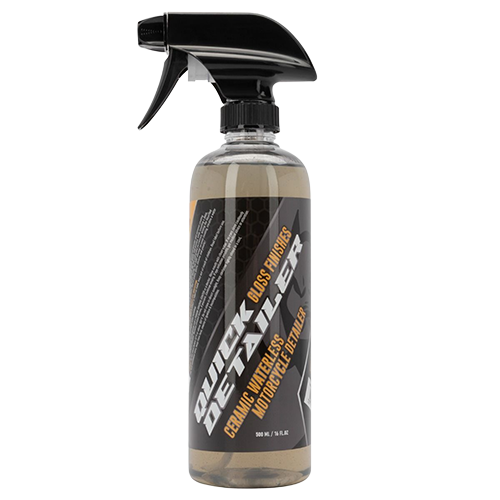 A 16 oz. spray bottle of HOGWORKZ Quick Detailer for Gloss Finishes, showcasing the product label and spray nozzle.