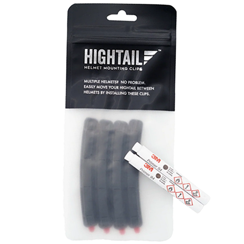 Packaging of Hightail helmet mounting clips.