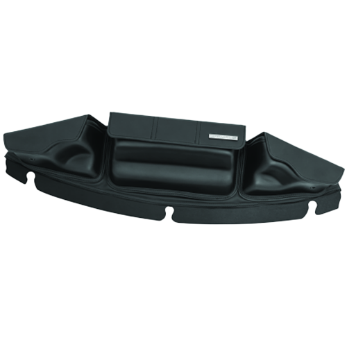 Black Kuryakyn Batwing Fairing Pouch Bag designed for Harley-Davidson Touring Models, featuring a compact and spacious design with heavy-duty magnetic closures and internal zippered storage.