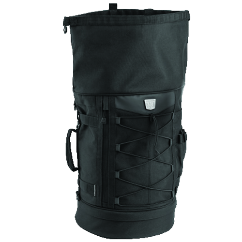 Weather-resistant motorcycle luggage bag with removable rain cover