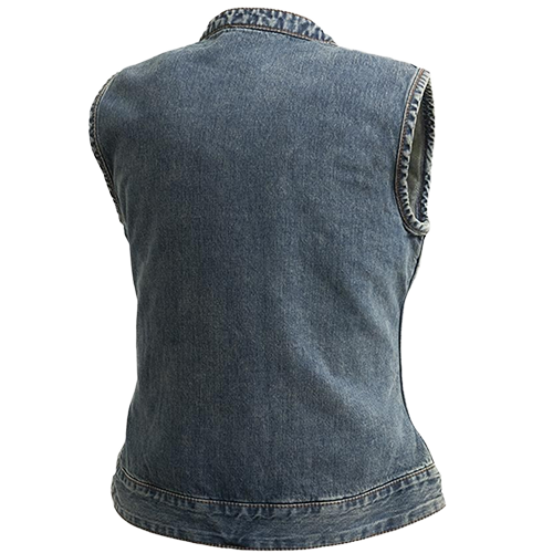 Lexy Ladies Motorcycle Vest – Full Back Panel for Patches