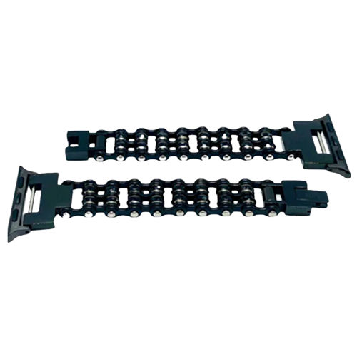 Ladies Motorcycle Chain Apple Watch Band β Blacked-Out Bling With Stones