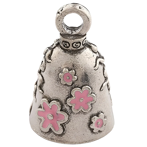 Lady Skull Pink Enamel Bell – Protection Charm for Female Riders