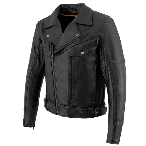 Milwaukee Leather Men’s Brando Style Motorcycle Jacket in black