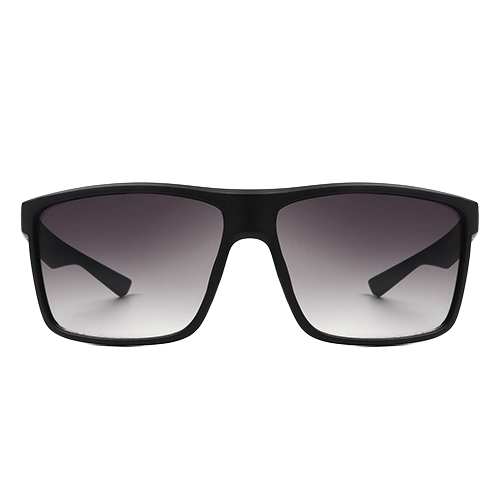 Lowlight black flat-top square sunglasses with dark-to-light gradient lenses shown from the front