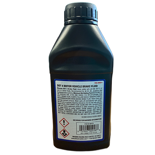 DOT 4 glycol brake fluid for motorcycles and performance vehicles