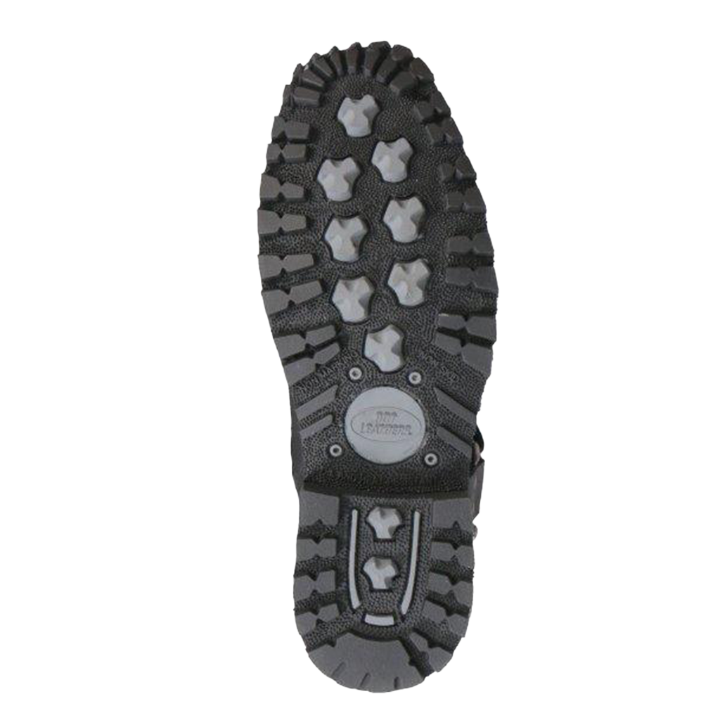 Mens Waterproof Leather Motorcycle Boot With Harness Strap Bottom View